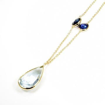 Halsketting - 18 karaat Geel goud - 8.10ct. tw. Aquamarijn -, Nieuw