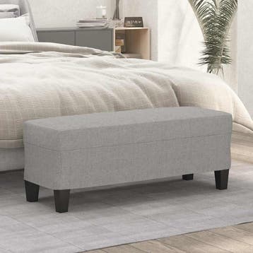 vidaXL Bankje 100x35x41 cm stof lichtgrijs, Verzenden, Nieuw