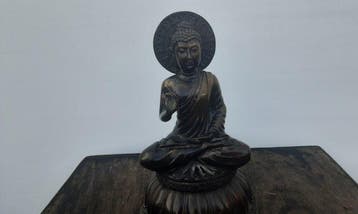 Zittende Boeddha - 25 cm - Brons - India - Eind 20e eeuw