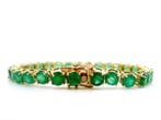 Armband - 14 karaat Geel goud - 17.86ct. tw. Smaragd, Nieuw