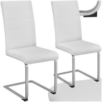 Sledestoelen, kunstleer - wit, Set van 2, Huis en Inrichting, Verzenden, Nieuw