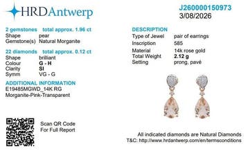2-delige sieradenset - 14 karaat Roségoud, 14 kt. - 3.01ct.