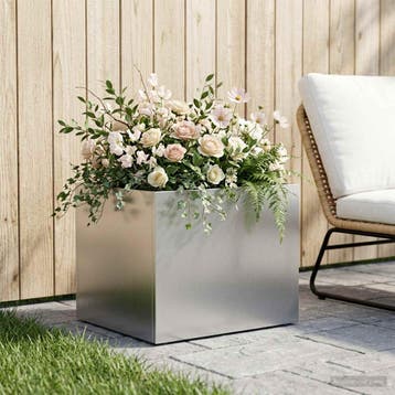 vidaXL Plantenbak zilver 40 x 30 x 30 cm Roestvrij staal, Jardin & Terrasse, Pots de fleurs, Verzenden