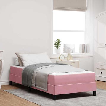 vidaXL Boxspring bed met matras Roze 80 x 210 cm Stof, Verzenden, Nieuw