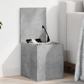 vidaXL Opbergbox 30x35x35 cm bewerkt hout betongrijs, Verzenden
