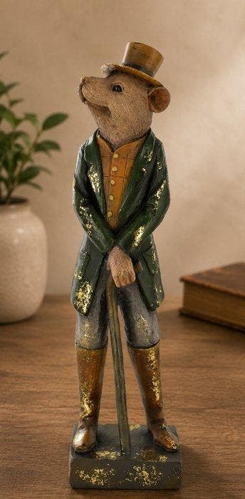 sculptuur, Dapper Rat Gentleman Sculpture – Vintage