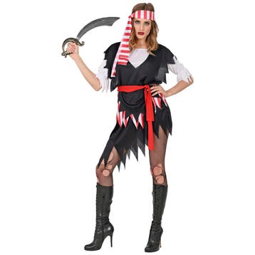 Piraat Jurk Wit Zwart Dames, Kleding | Dames, Verzenden, Nieuw