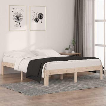 vidaXL Bedframe massief hout 150x200 cm, Verzenden, Nieuw
