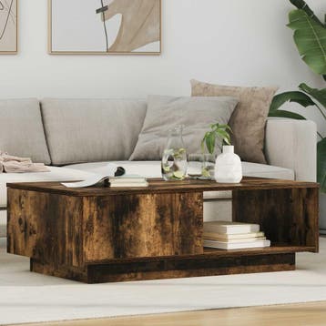 vidaXL Salontafel Rook Eiken 95 x 55 x 31 cm Bewerkt hout, Huis en Inrichting, Tafels | Salontafels, Verzenden, Nieuw