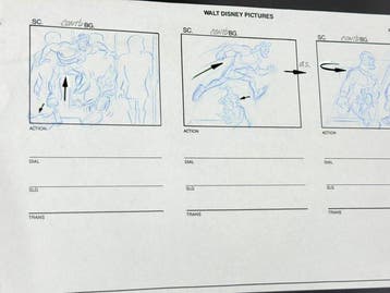 Walt Disney - Productie storyboardpagina handgetekend -