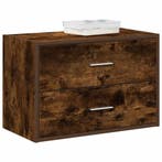 vidaXL Kast met 2 lades 60x31x40 cm bewerkt hout gerookt, Verzenden, Nieuw