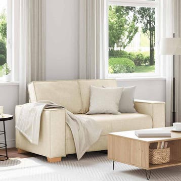 vidaXL 2-zitsbank / zetel Linnen 160x78x84 cm, Verzenden, Nieuw