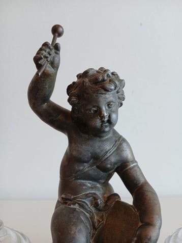 Circa 1900 - Inktpot - Marmer, Glas, Legering