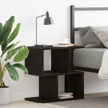 vidaXL Nachtkastje Zwart Eiken 50 x 30 x 51,5 cm Bewerkt, Huis en Inrichting, Verzenden, Nieuw