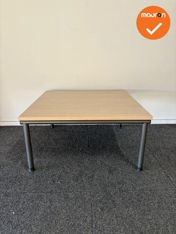 Bijzettafel - Antraciet onderstel - 80x80cm - Grijs eiken bl, Werkplek, Ophalen of Verzenden, Gebruikt, Bureau