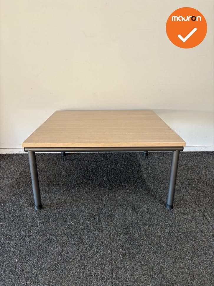 Bijzettafel - Antraciet onderstel - 80x80cm - Grijs eiken bl, Zakelijke goederen, Kantoor en Winkelinrichting | Kantoormeubilair en Inrichting