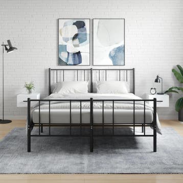 vidaXL Nachtkastjes 2 st wandgemonteerd 35x35x20 cm wit, Verzenden, Nieuw