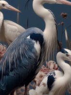 Yamila - Díptico de Garzas Reales y Flora Japonesa, Huis en Inrichting, Nieuw