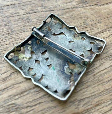 Peranakan gesp - Zilver - Indonesië - Begin 20e eeuw, Antiek en Kunst