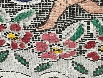 dipinto a mano su rete - Bedsprei - 260 cm - 240 cm -, Antiek en Kunst