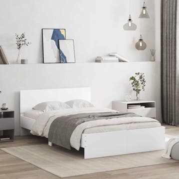 vidaXL Bedframe met hoofdeinde wit 120x200 cm, Verzenden, Nieuw