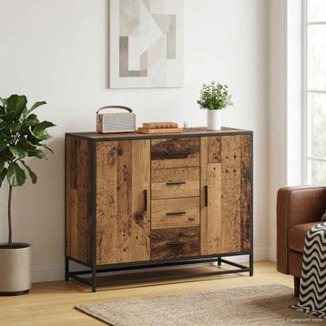 vidaXL Dressoir Oud hout 92 x 35 x 76 cm Bewerkt hout, Huis en Inrichting, Kasten | Dressoirs, Verzenden, Nieuw