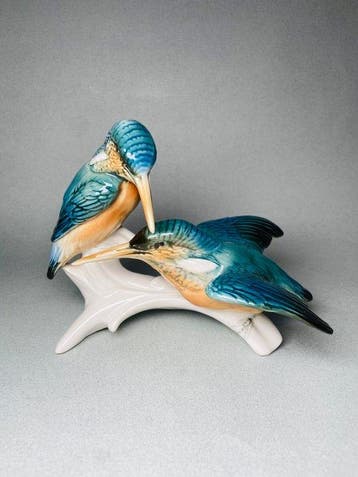 Karl Ens, Volkstedt - Beeldje - 3 Kingfishers - Porselein