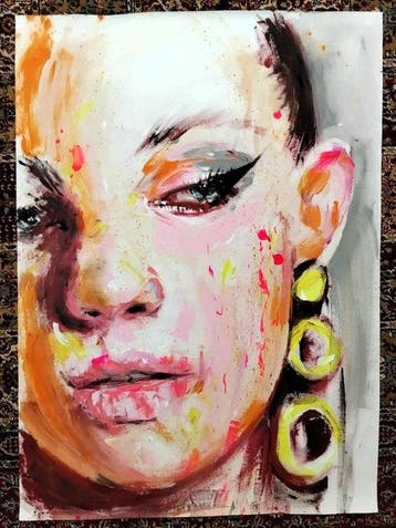 Geranio Paola - Odalisque, Antiek en Kunst, Kunst | Schilderijen | Modern