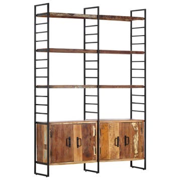 vidaXL Boekenkast met 4 schappen 124x30x180 cm massief, Verzenden