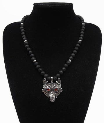 Lava steen - Viking Wolf - Spirituele bescherming en, Antiek en Kunst
