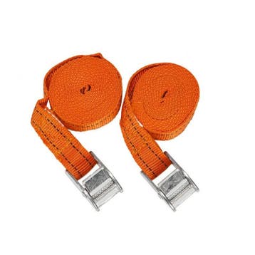 Twee stuks spanbanden 250 x 2,5 cm - 100 kg. - met aluminium, Ophalen of Verzenden