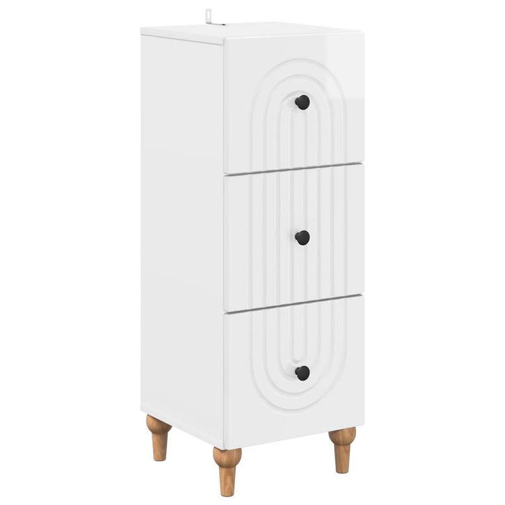 vidaXL Ladekast Hoogglans Wit 33 x 34,5 x 90 cm Bewerkt hout, Maison & Meubles, Armoires | Autre, Envoi