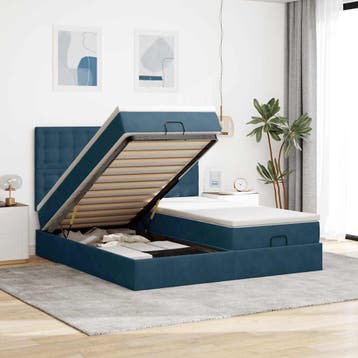 vidaXL Ottoman bed met matrassen 160x200cm fluweel, Huis en Inrichting, Verzenden, Nieuw