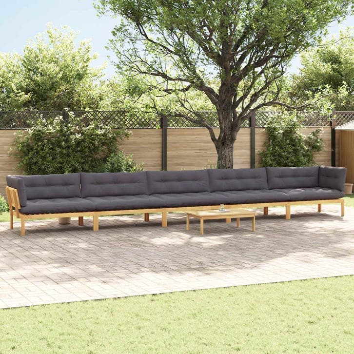 vidaXL 6 Stuk Tuinpallet Sofa Eenheden Massief Acacia Hout, Tuin en Terras, Tuinsets en Loungesets, Nieuw, Verzenden