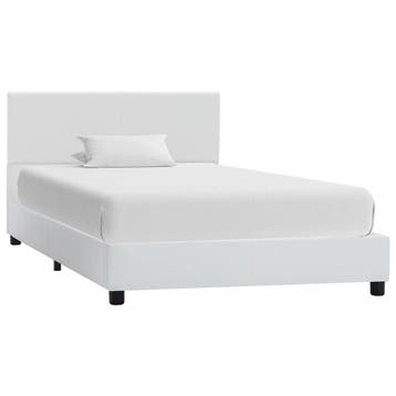 vidaXL Bedframe kunstleer wit 90x200 cm, Verzenden