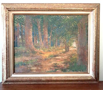 Franse school (XX) - Forêt pointilliste, Antiek en Kunst