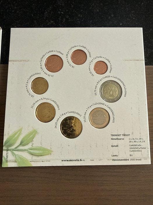 Finland. Year Set (BU) 2021 Bloemen (Zonder minimumprijs), Timbres & Monnaies, Monnaies | Europe | Monnaies non-euro