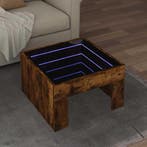 vidaXL Salontafel met Infinity LED 50x50x30 cm gerookt, Verzenden, Nieuw