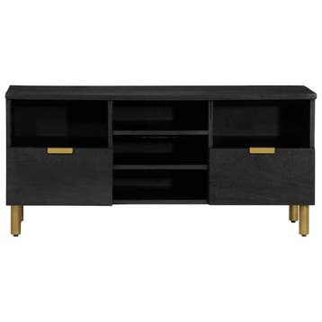 vidaXL Tv-meubel 100x33x46 cm bewerkt hout zwart, Huis en Inrichting, Verzenden, Nieuw