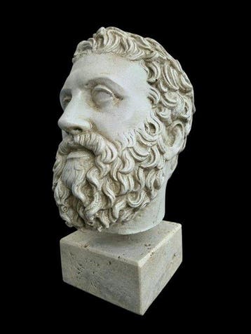sculptuur, Testa Marco Aurelio - 29 cm - marmerpoeder