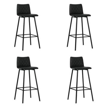 Set van 4 Leren barkrukken Catch hoog - Toledo Nero (zwart), Nieuw, Leer, Ophalen of Verzenden, 90 cm of meer