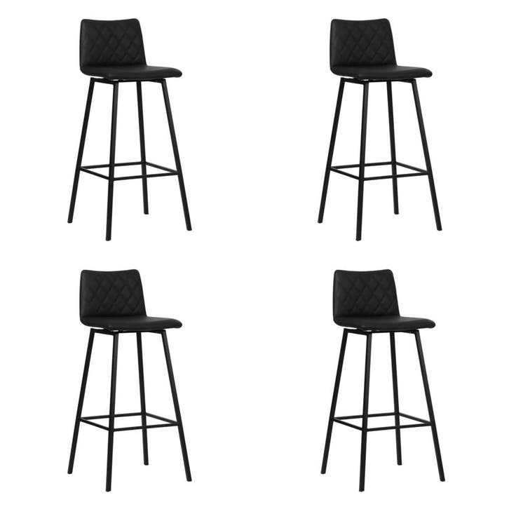 Set van 4 Leren barkrukken Catch hoog - Toledo Nero (zwart), Huis en Inrichting, Barkrukken, Nieuw, 1 kruk, Leer, 90 cm of meer