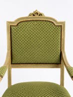 Fauteuil - Hout, goudkleurige stof - Bergèrefauteuil Louis