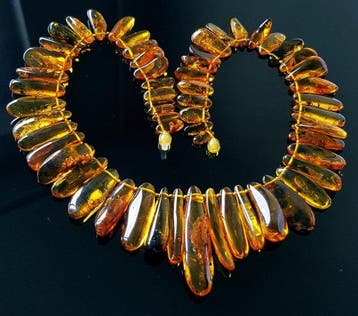 Ambre Collier vintage rare massif en ambre naturel baltique-