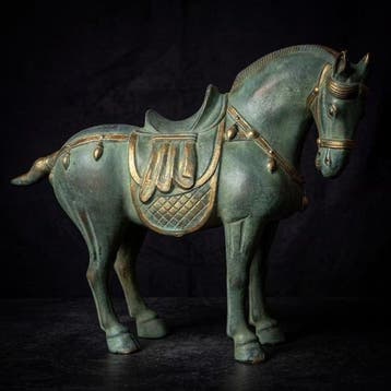 Statue, Exclusief Tang-Dynasty stijl paard 33.5 cm / 3.5 kg