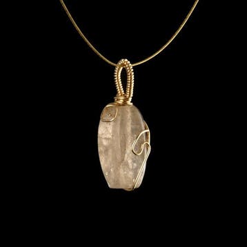 Oud-Romeins Bergkristal Pendant, draadgewikkeld