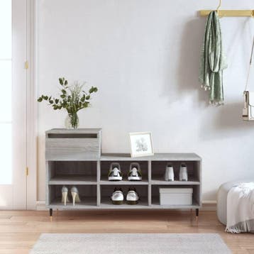 vidaXL Schoenenkast 102x36x60 cm bewerkt hout sonoma grijs, Verzenden