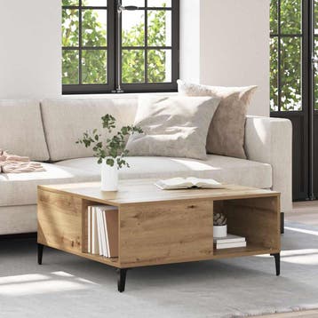 vidaXL Salontafel Artisan Eiken 80 x 80 x 36,5 cm Bewerkt, Verzenden