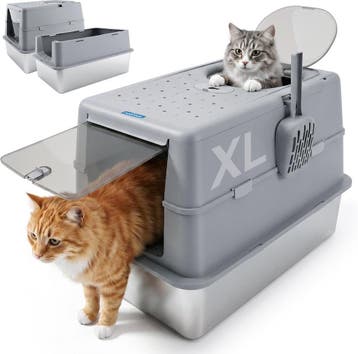 Nobleza Premium Kattenbak RVS - XXL - Incl. Kattenbakschep -, Dieren en Toebehoren, Verzenden, Nieuw