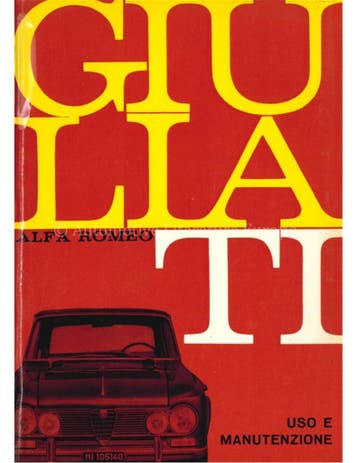 1967 ALFA ROMEO GIULIA TI INSTRUCTIEBOEKJE ITALIAANS, Ophalen of Verzenden